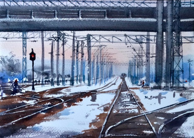 Russian Rail Evening by Henry Jones